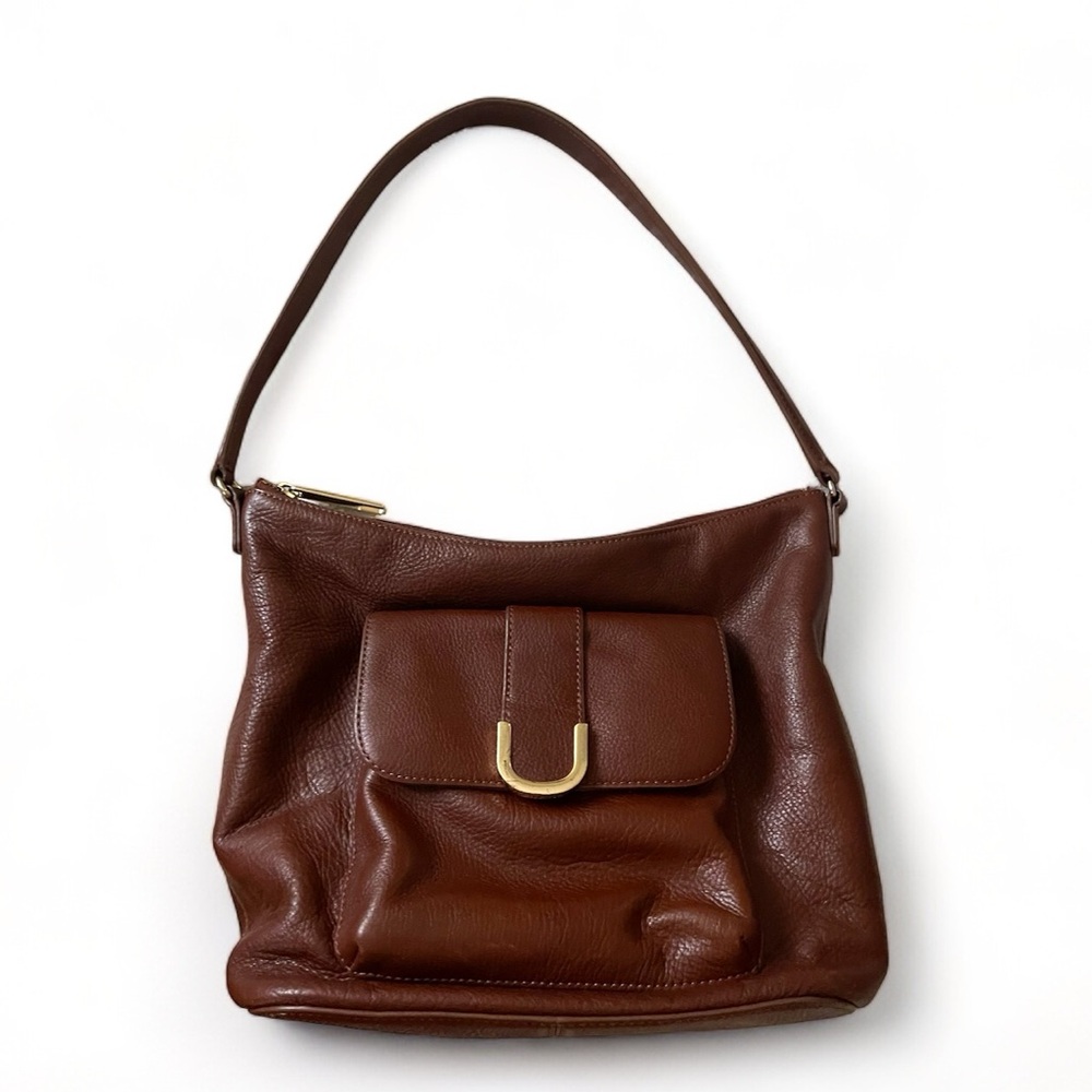 Talbots Leather Satchel Hobo Slouch Shoulder Saddle Bag